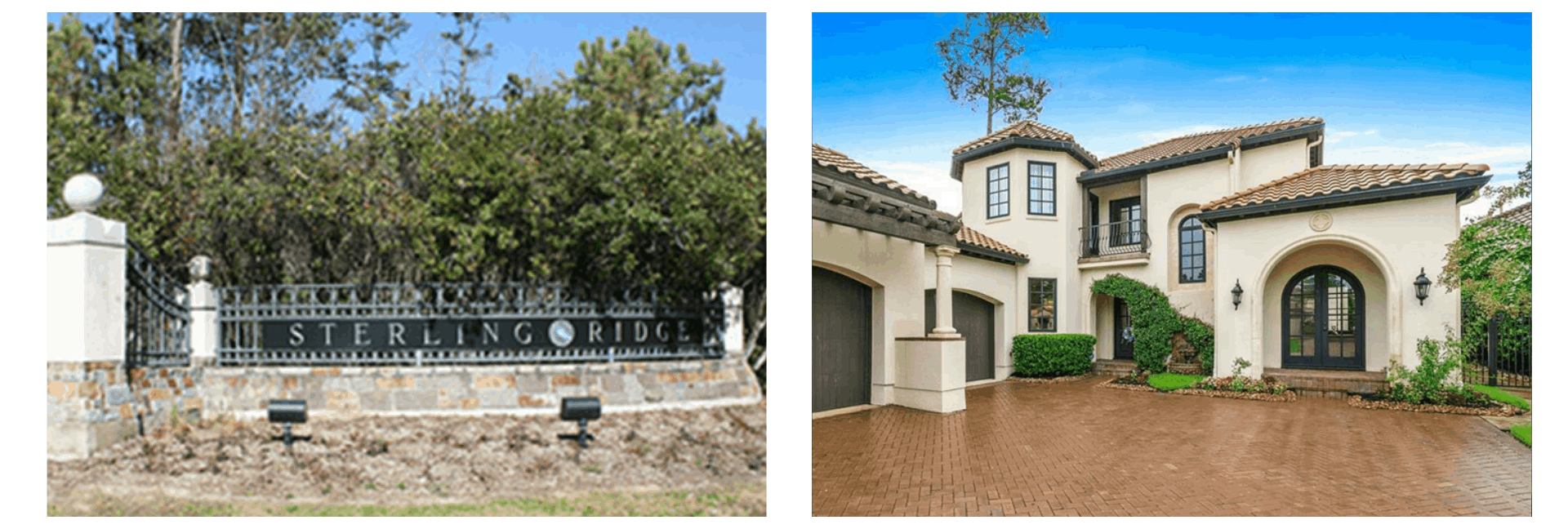 Spacious homes and community parks in Sterling Ridge, a master-planned village in The Woodlands, Texas.