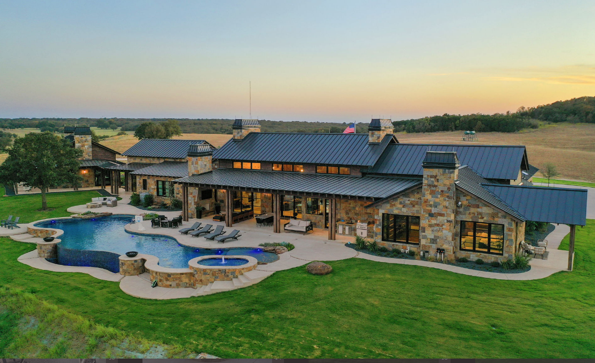 Custom luxury ranch home on acreage in North Dallas Texas