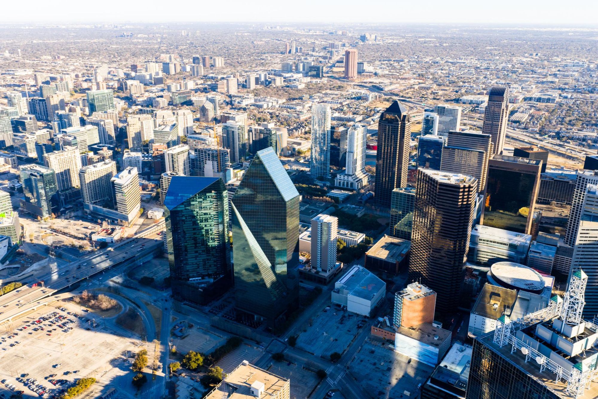 Aerial view of the Dallas–Fort Worth metroplex