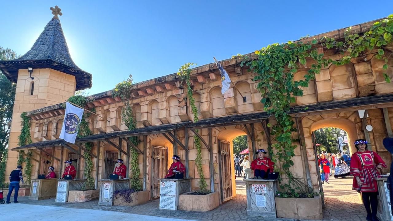 Entrance to the Texas Renaissance Festival near Magnolia, Texas, one of the area's most popular annual attractions.