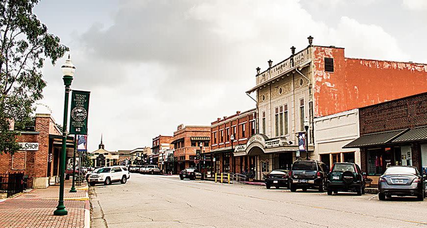 Historic Downtown Conroe, Texas, featuring local shops, restaurants, and charming streets.