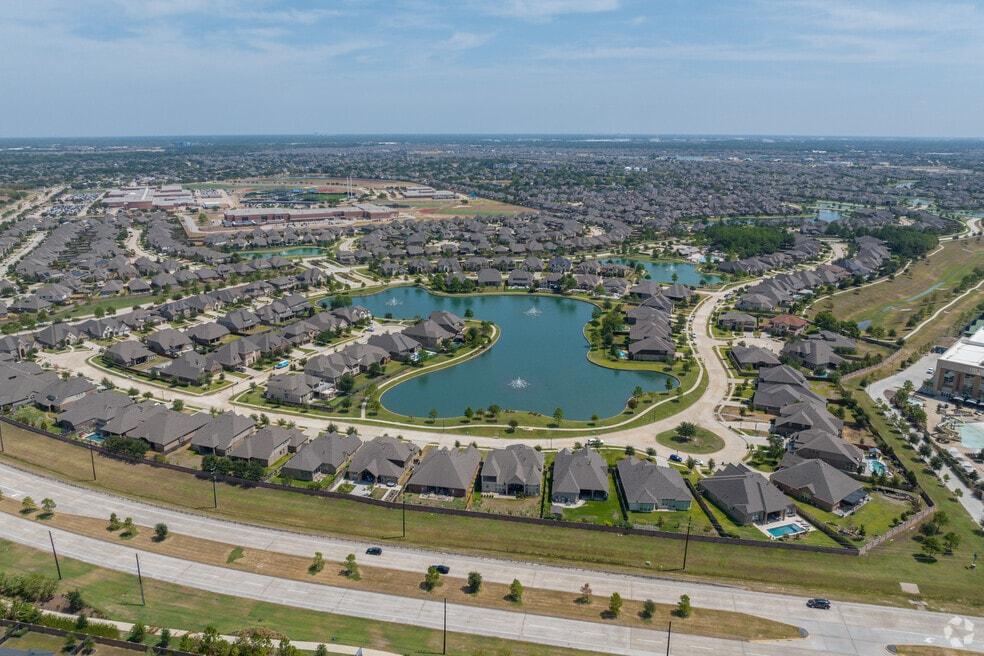 Cypress Creek Lakes neighborhood with lakes and trails in Cypress, Texas
