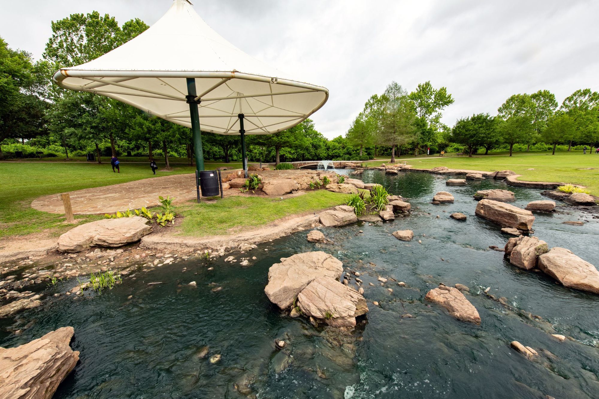 Oyster Creek Park trails and water features in Sugar Land TX