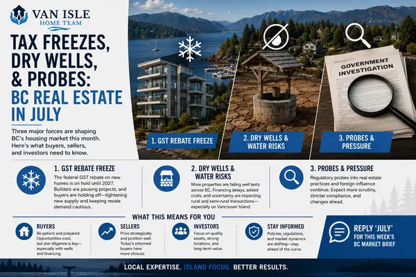 Tax Freezes, Dry Wells, and Probes: BC Real Estate in July