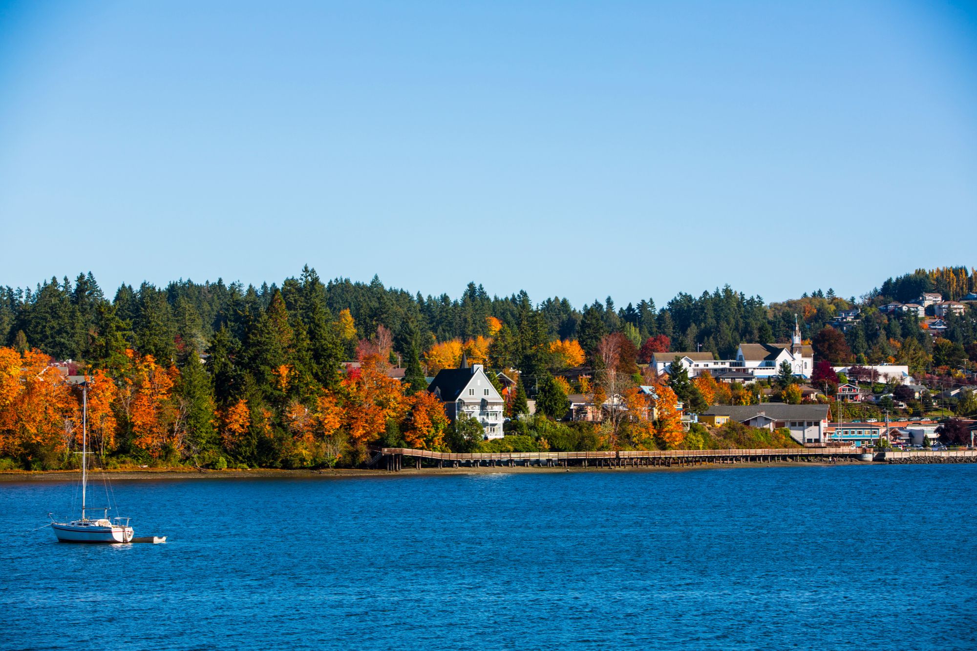 Poulsbo waterfront and Liberty Bay