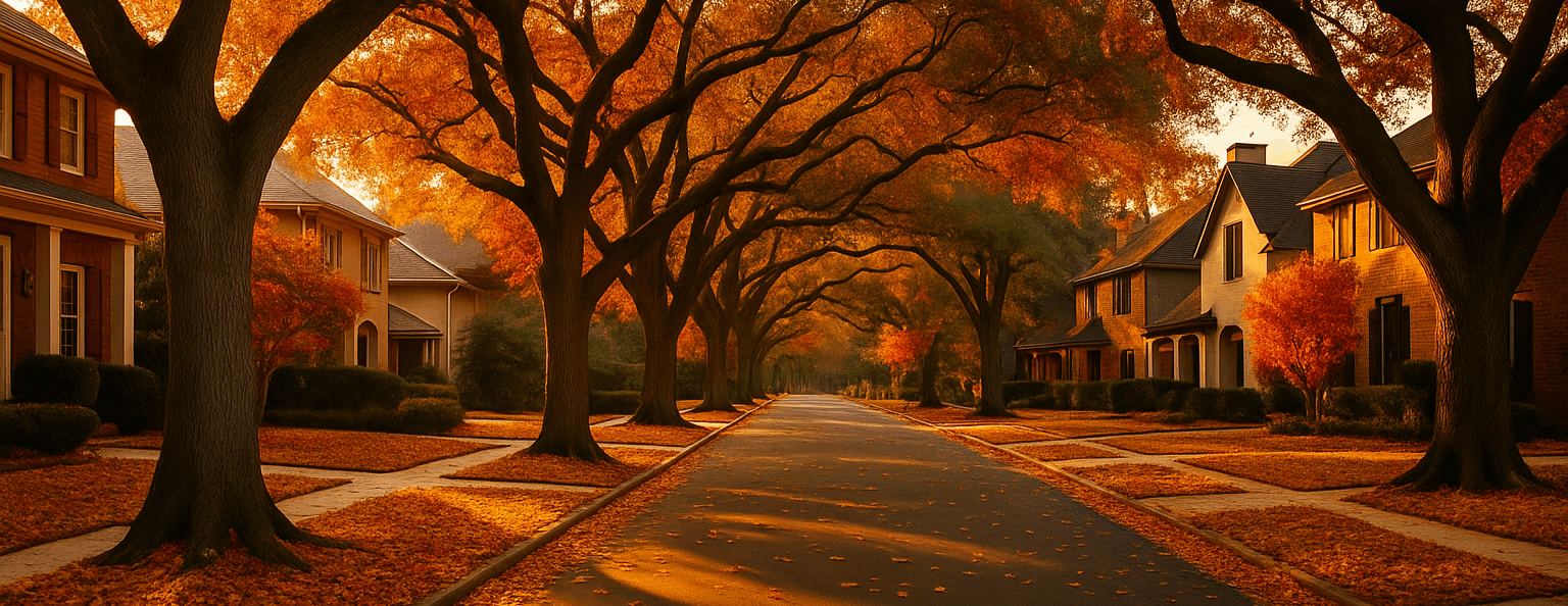 Luxury Houston home in the fall season