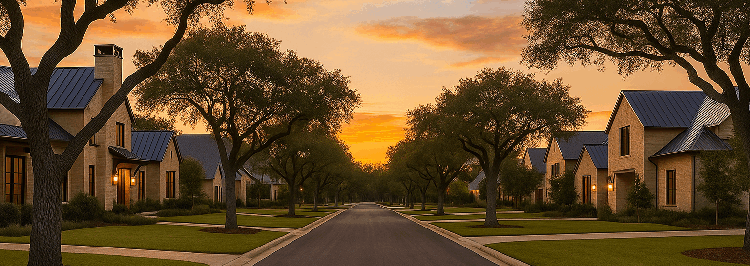 Well-maintained Houston neighborhood street example