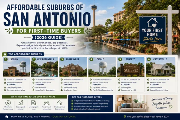 Affordable Suburbs of San Antonio for First-Time Buyers (2026 Guide),Yitzchak Pierson