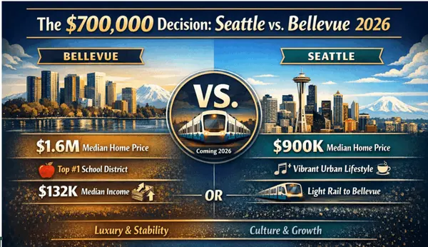 Seattle vs. Bellevue Real Estate in 2026: The $700,000 Housing Decision Buyers Are Facing