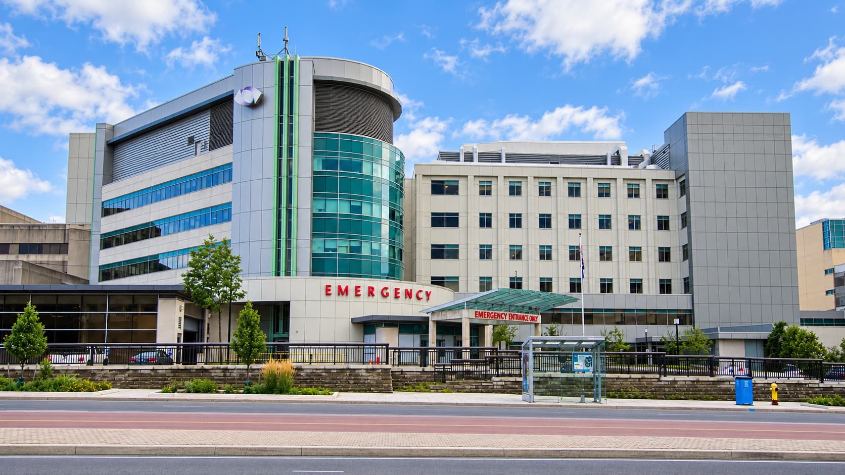 Southlake Health emergency entrance on Davis Drive in Newmarket Ontario