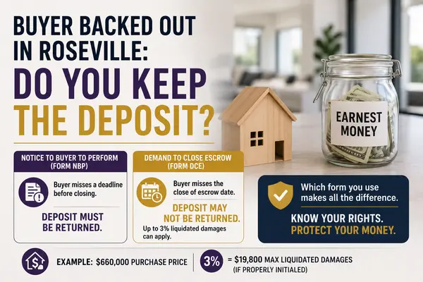 Buyer Backed Out in Roseville: Do You Keep the Deposit?
