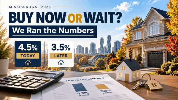 feature image of Buy a Home Now or Wait for Lower Mortgage Rates? We Ran the Numbers for Mississauga Buyers