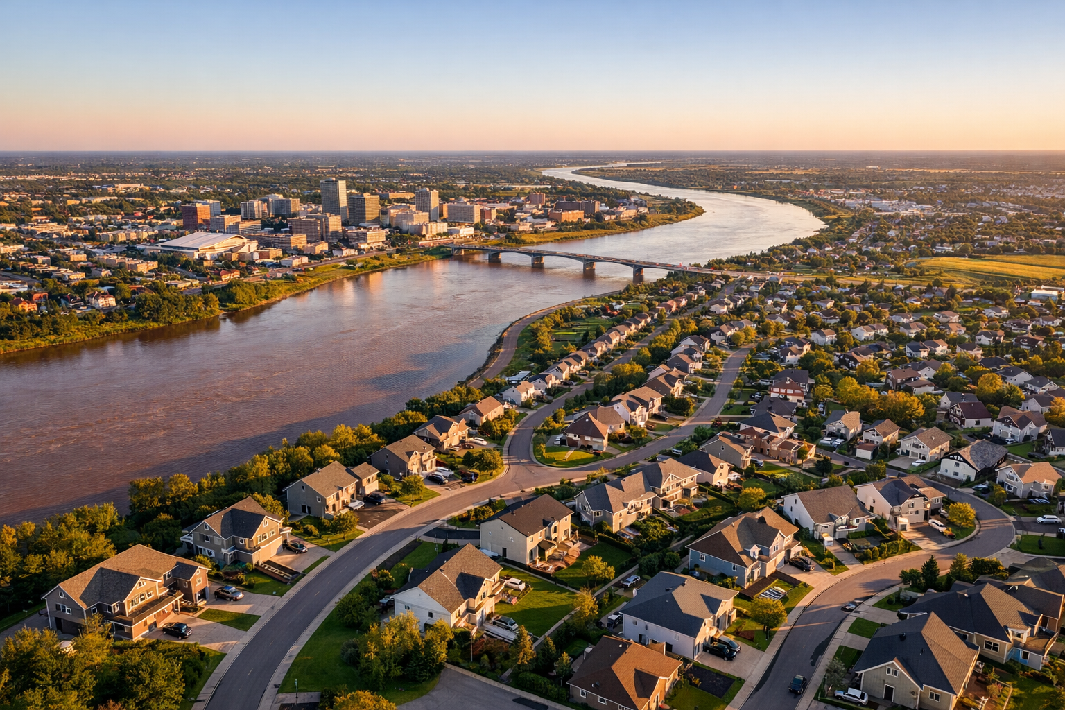 Aerial view of Moncton New Brunswick a top destination for out-of-province buyers