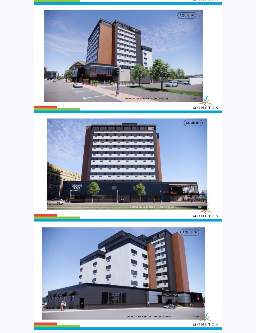 Crowne Plaza Moncton Downtown hotel exterior after renovation, signaling investment confidence in downtown Moncton real estate