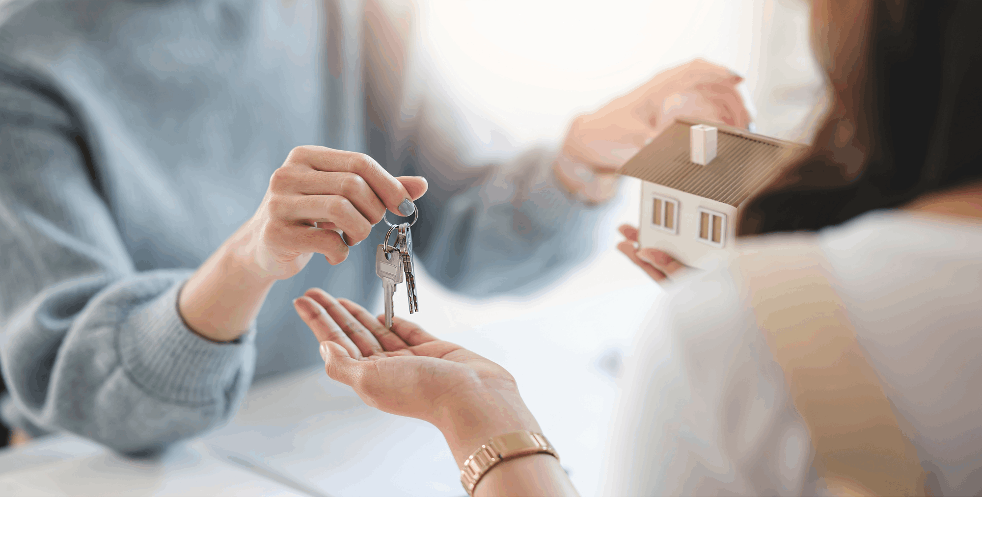 Home buyers receiving keys