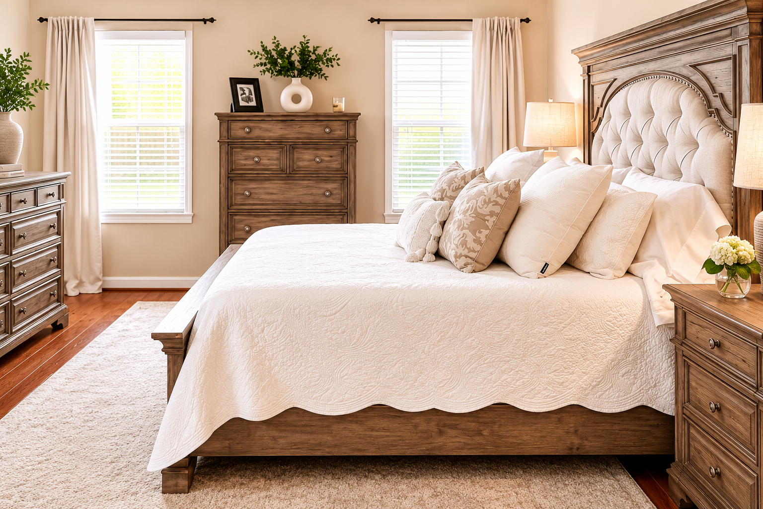 Beautifully staged living room prepared for buyers