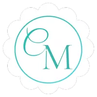 Carmon Middleton Real Estate Logo "CM" centered on a white scalloped seal