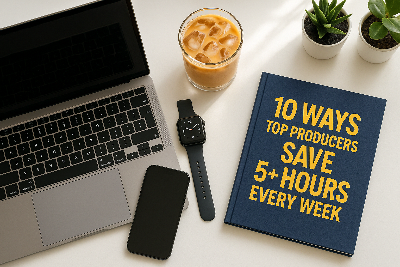 Guide cover mockup: 10 Ways Top Producers Save 5+ Hours Every Week
