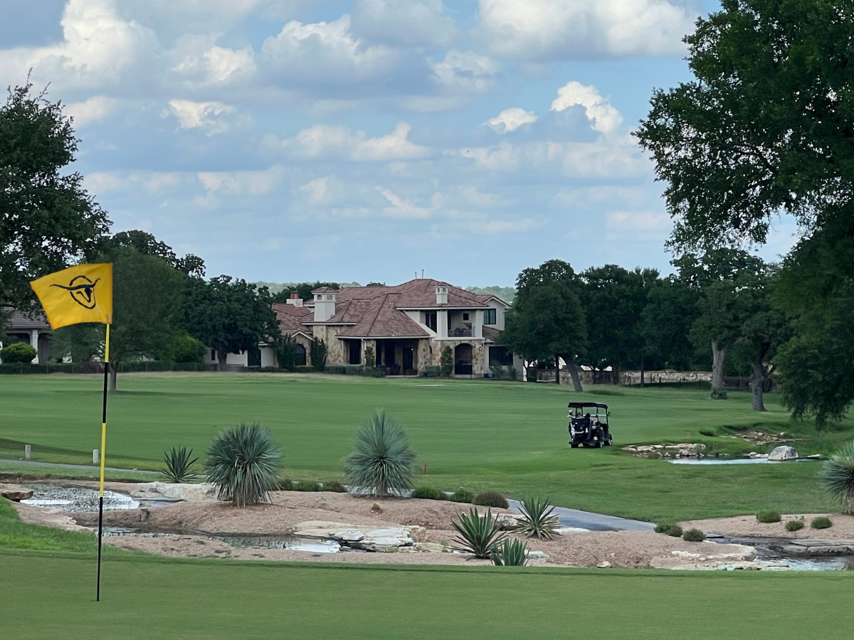 Golf course view at Cimarron Hills in Georgetown Texas