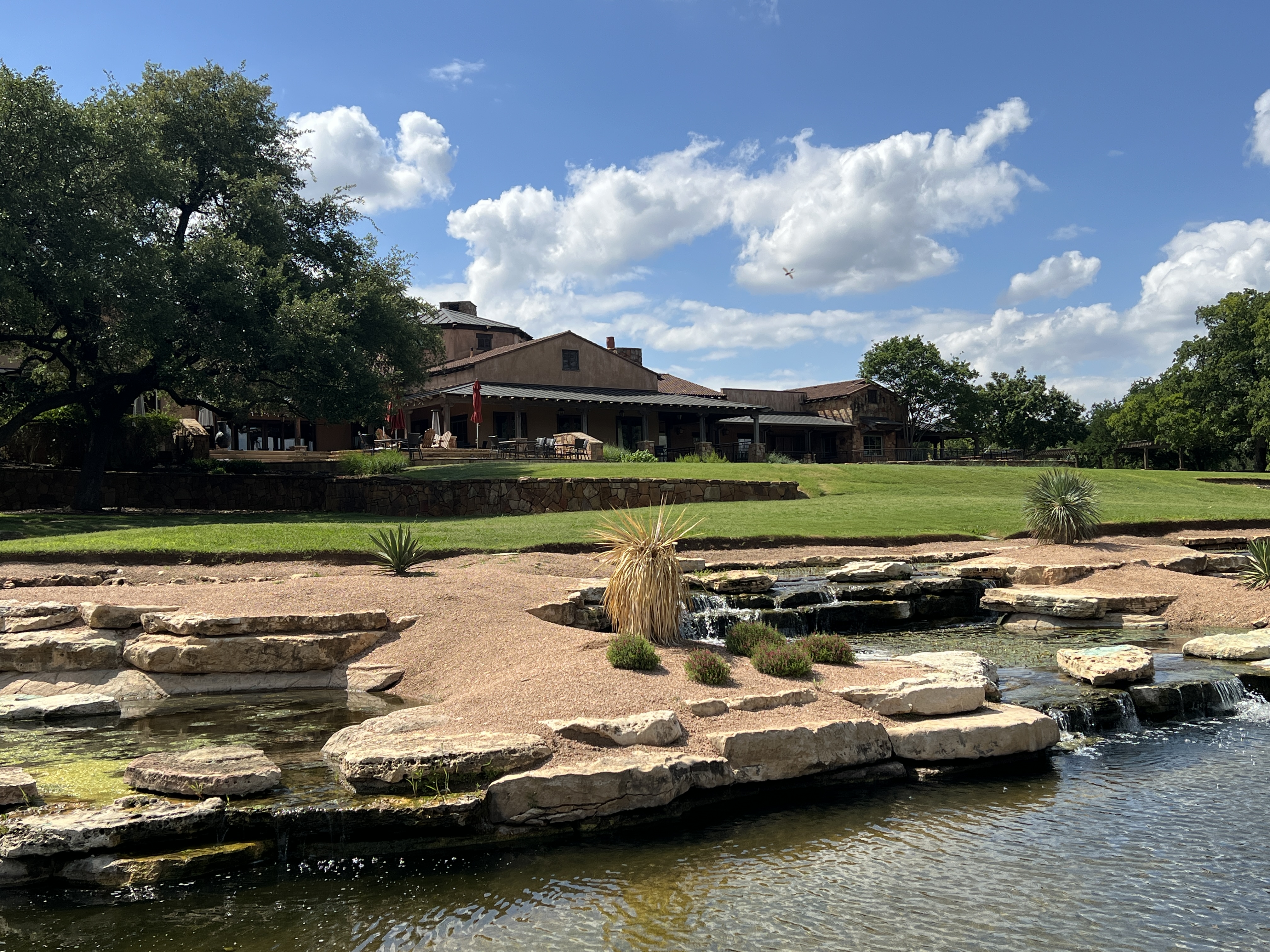 Rear view of Cimarron Hills Golf and Country Club in Georgetown Texas