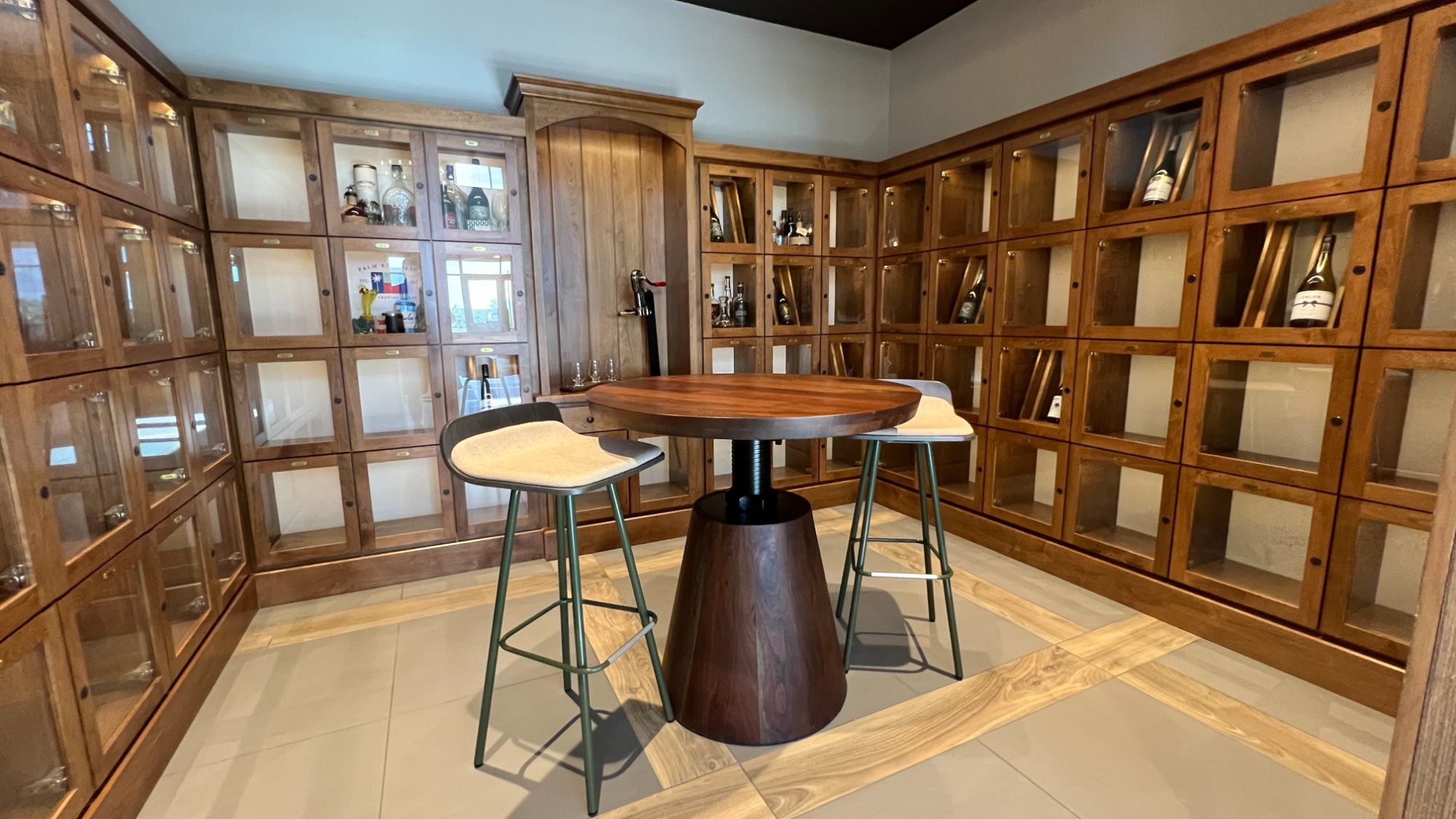 Wine tasting room inside The Lodge clubhouse at Regency at Santa Rita Ranch in Liberty Hill Texas