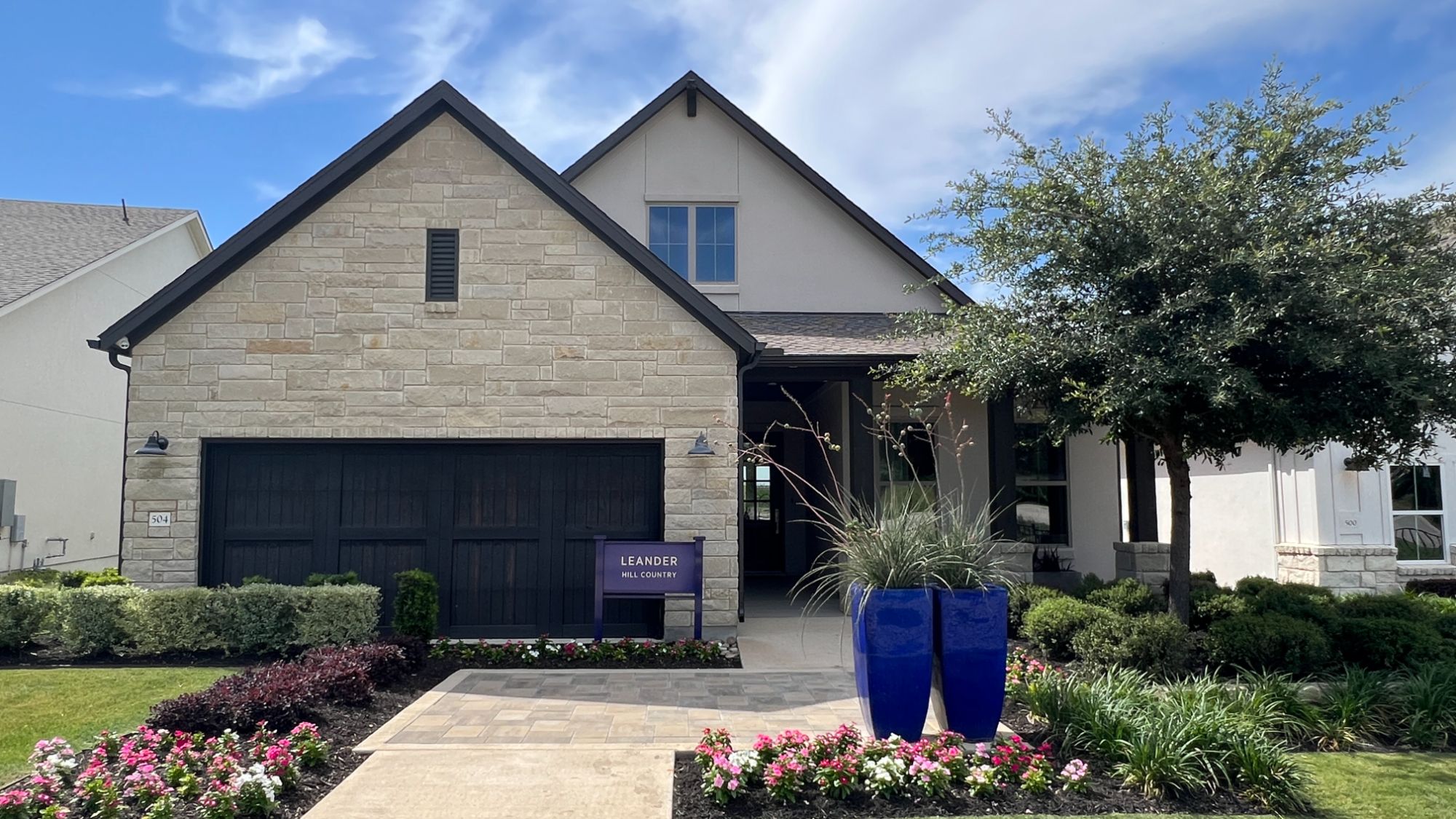 Leander model home in the Garden Collection at Regency at Santa Rita Ranch in Liberty Hill Texas
