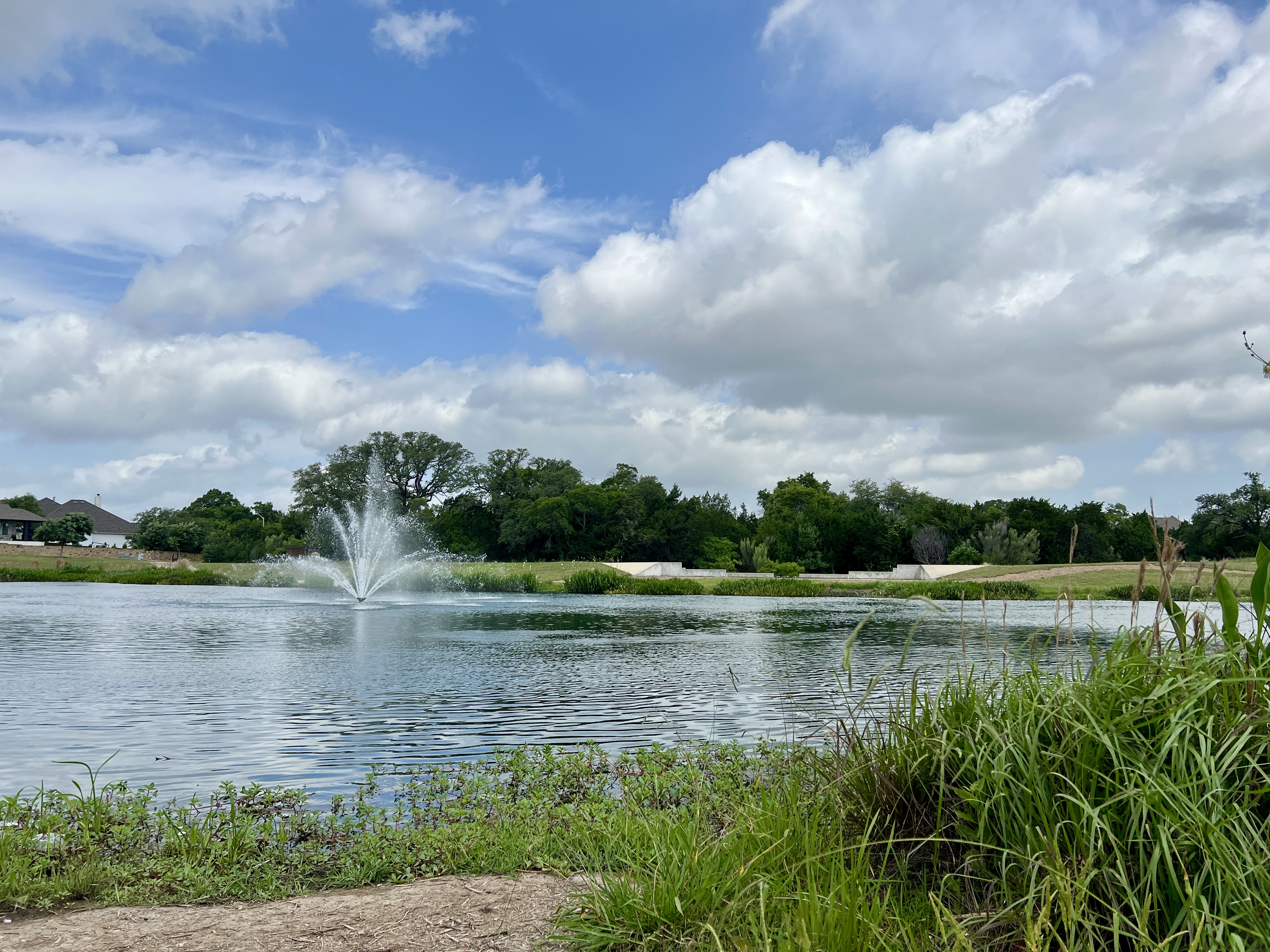 Fishing pond in the Bryson master-planned community in Leander Texas
