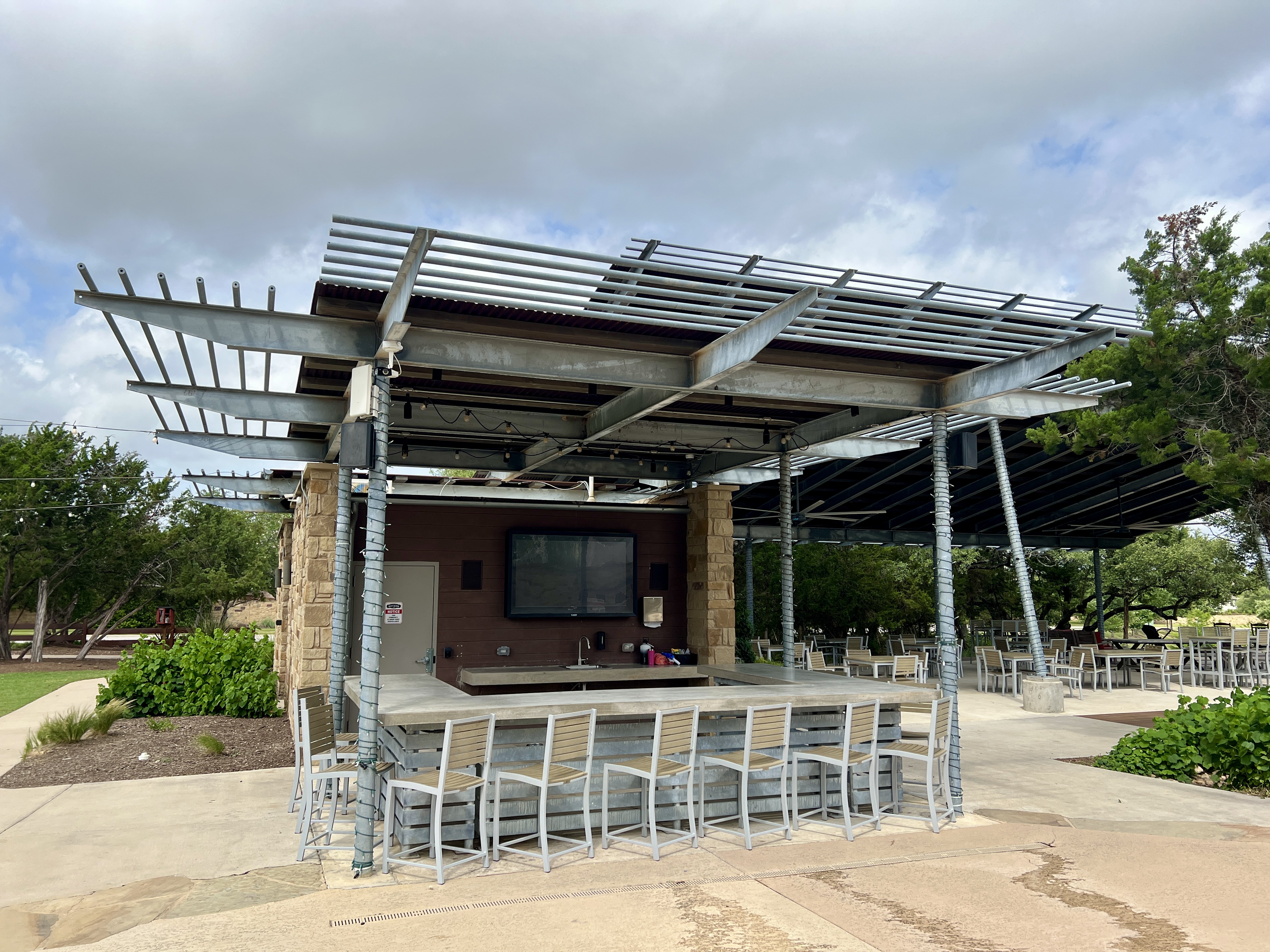 The Galley Bar outdoor gathering space at Bryson in Leander Texas