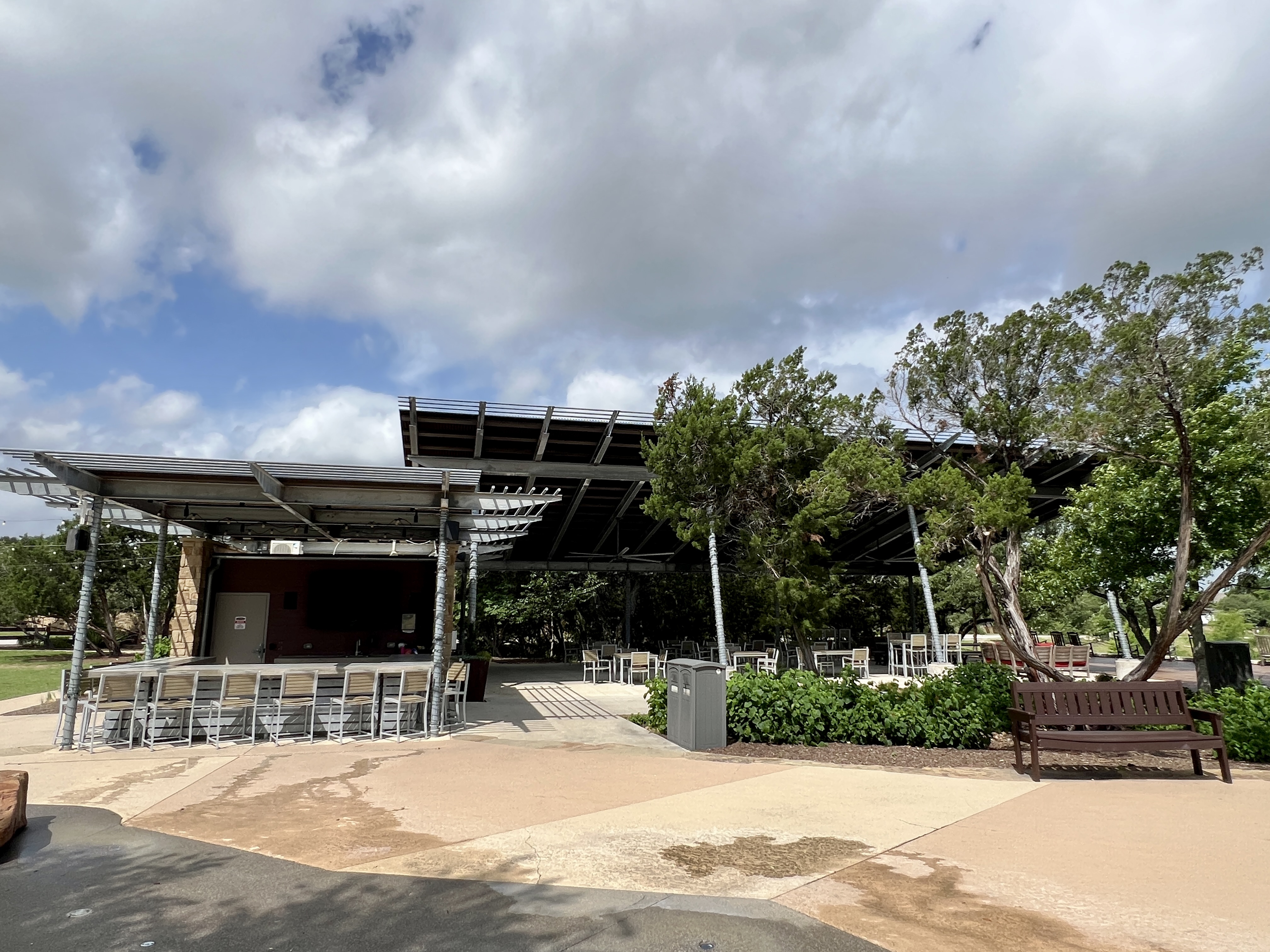 The Galley Bar and pavilion at The Backyard amenity center in Bryson Leander Texas