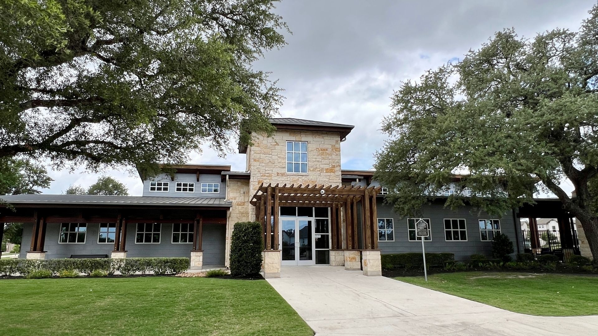 Amenity center at Larkspur in Leander Texas featuring community gathering space, pool access, and master-planned neighborhood amenities