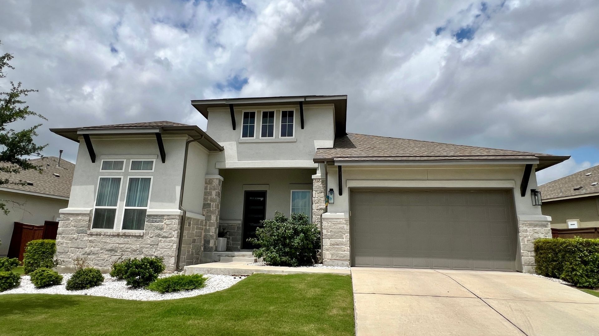 Leander Texas home in Bryson featuring suburban curb appeal and neighborhood street setting