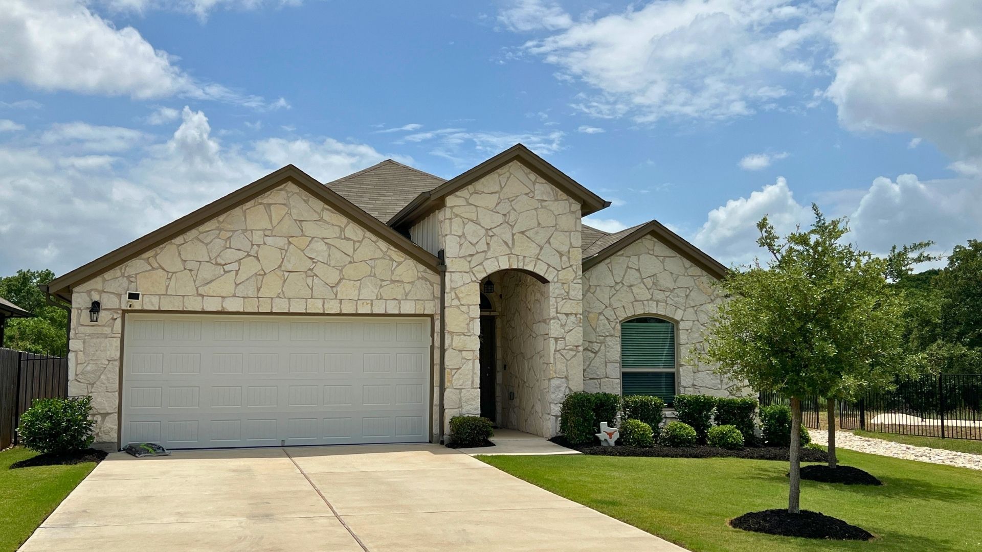 Newer resale home in Larkspur in Leander Texas with family-friendly suburban design