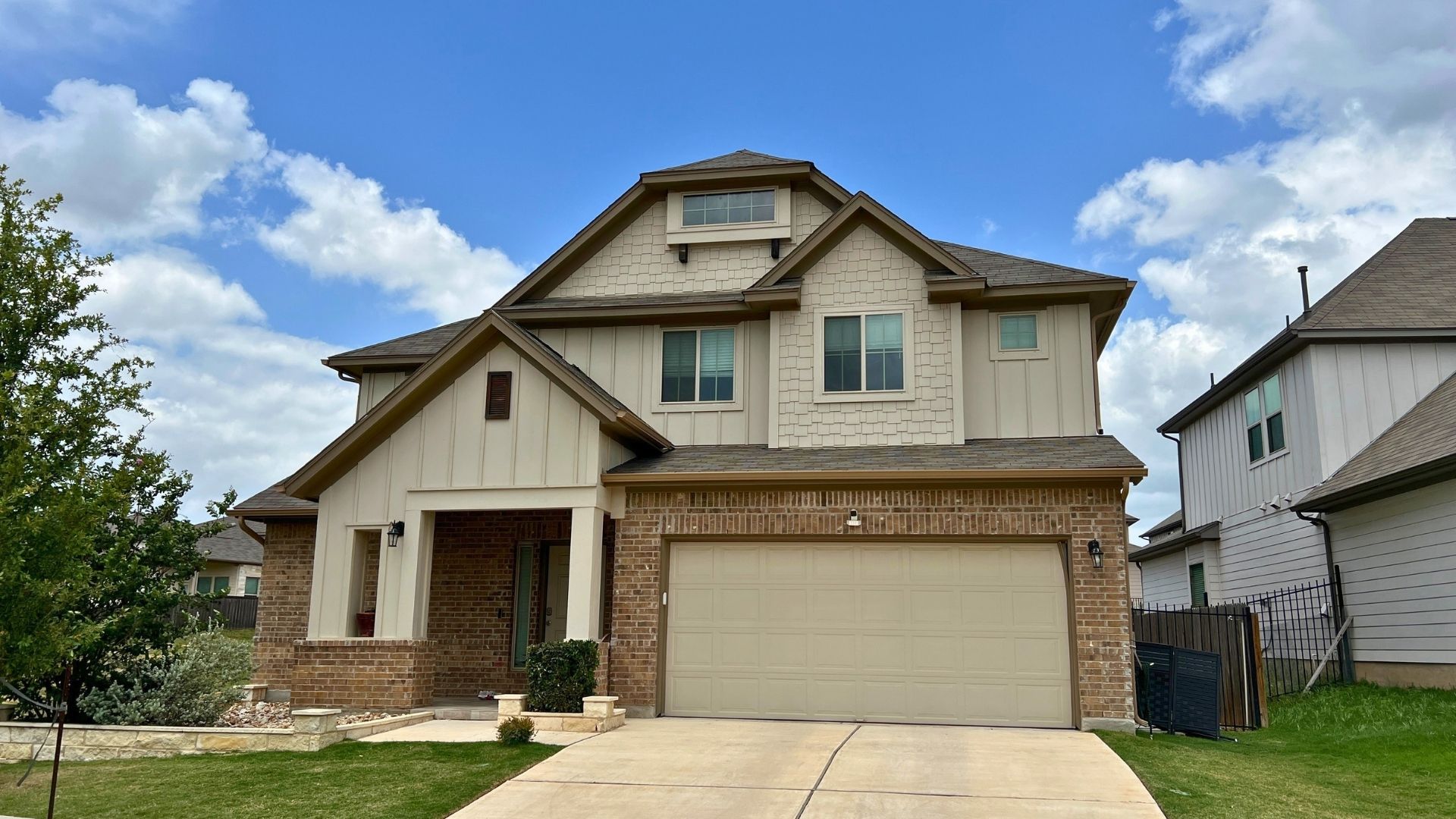 Home exterior in Larkspur Leander TX near Hwy 183 and Hwy 29 with practical curb appeal