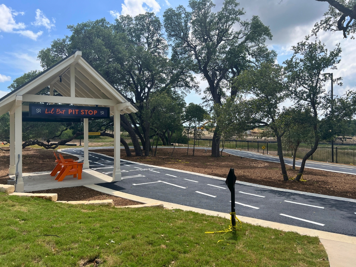 Children's Little Bit Speedway riding track at The Paddock in Saddleback at Santa Rita Ranch Liberty Hill Texas