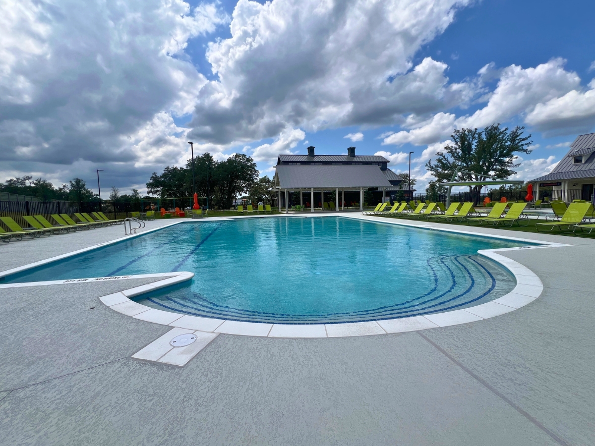 Pool at The Paddock amenity center in Saddleback at Santa Rita Ranch Liberty Hill Texas