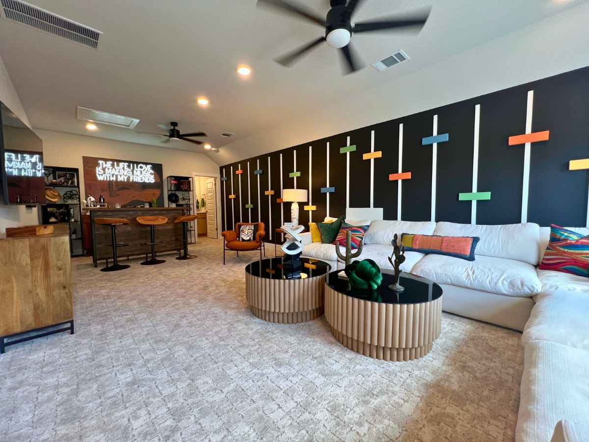 Game room in GFO home at Saddleback Santa Rita Ranch Liberty Hill Texas