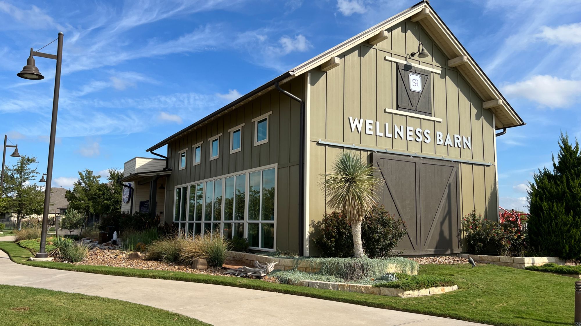 The Wellness Barn fitness center and community wellness space at Santa Rita Ranch in Liberty Hill Texas