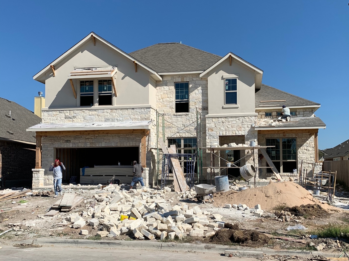 New construction home being built in Santa Rita Ranch in Liberty Hill Texas