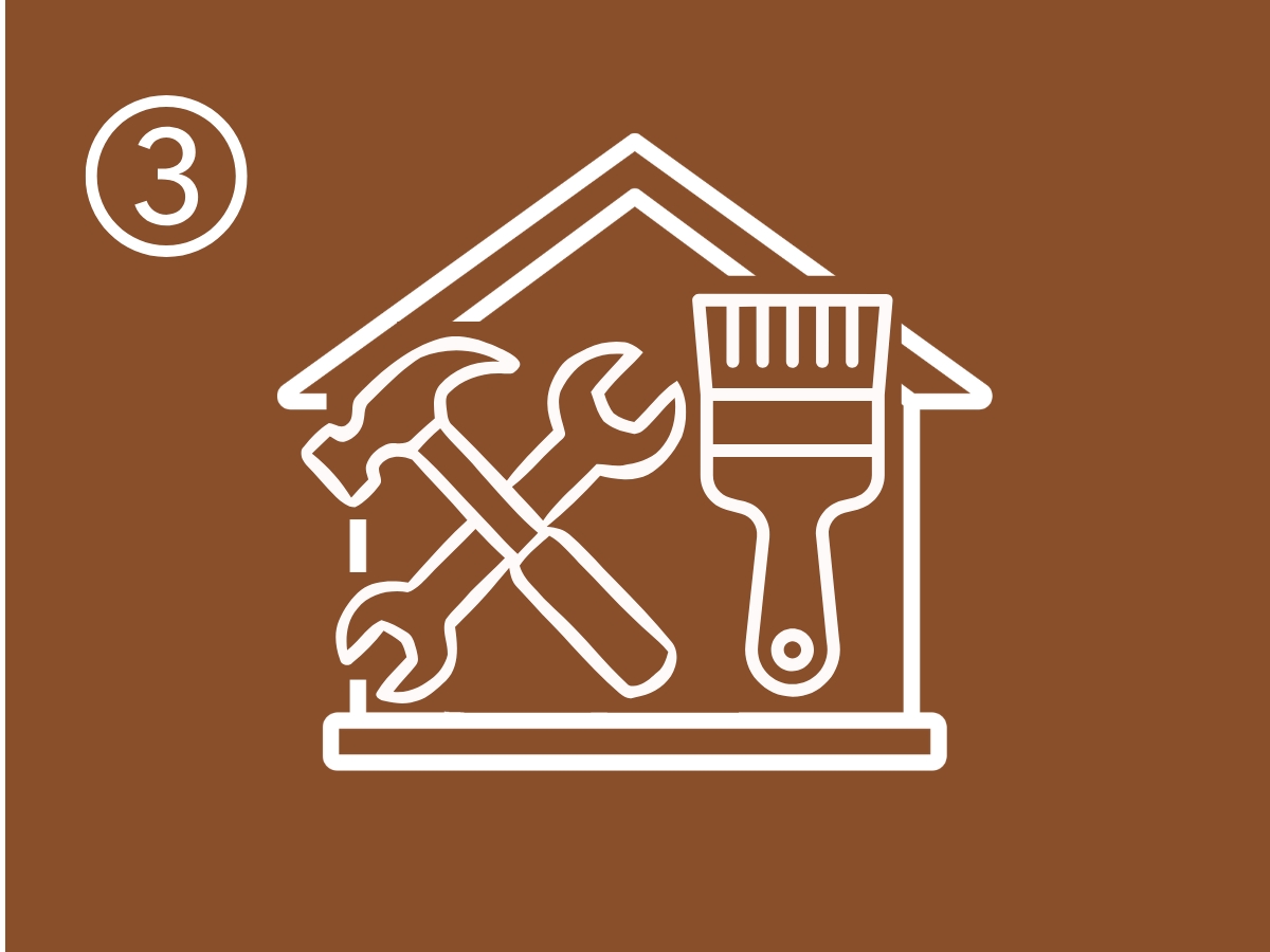 Ongoing home ownership costs icon with tools