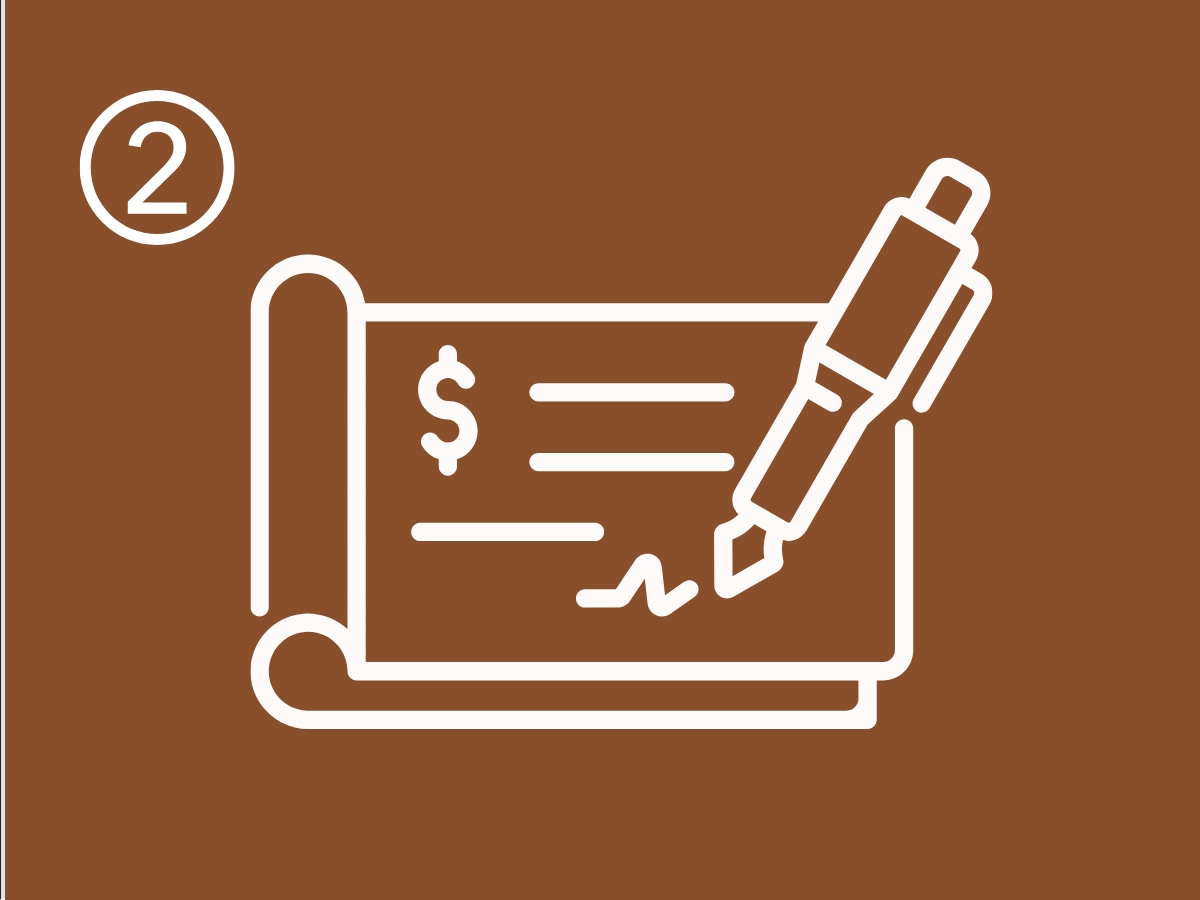 Cash to close icon with check and signature
