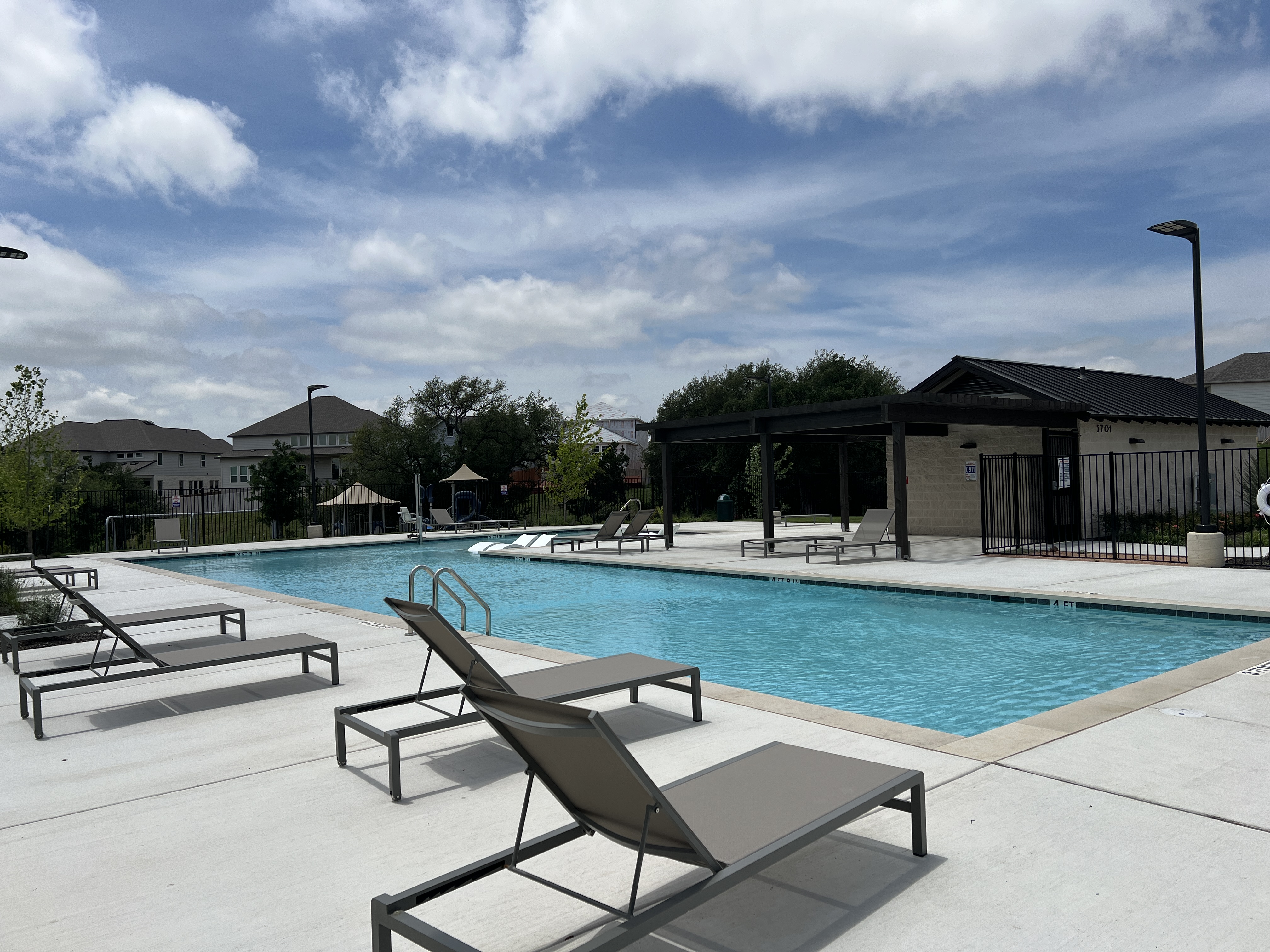 Community pool at The Heights at San Gabriel in Georgetown, Texas