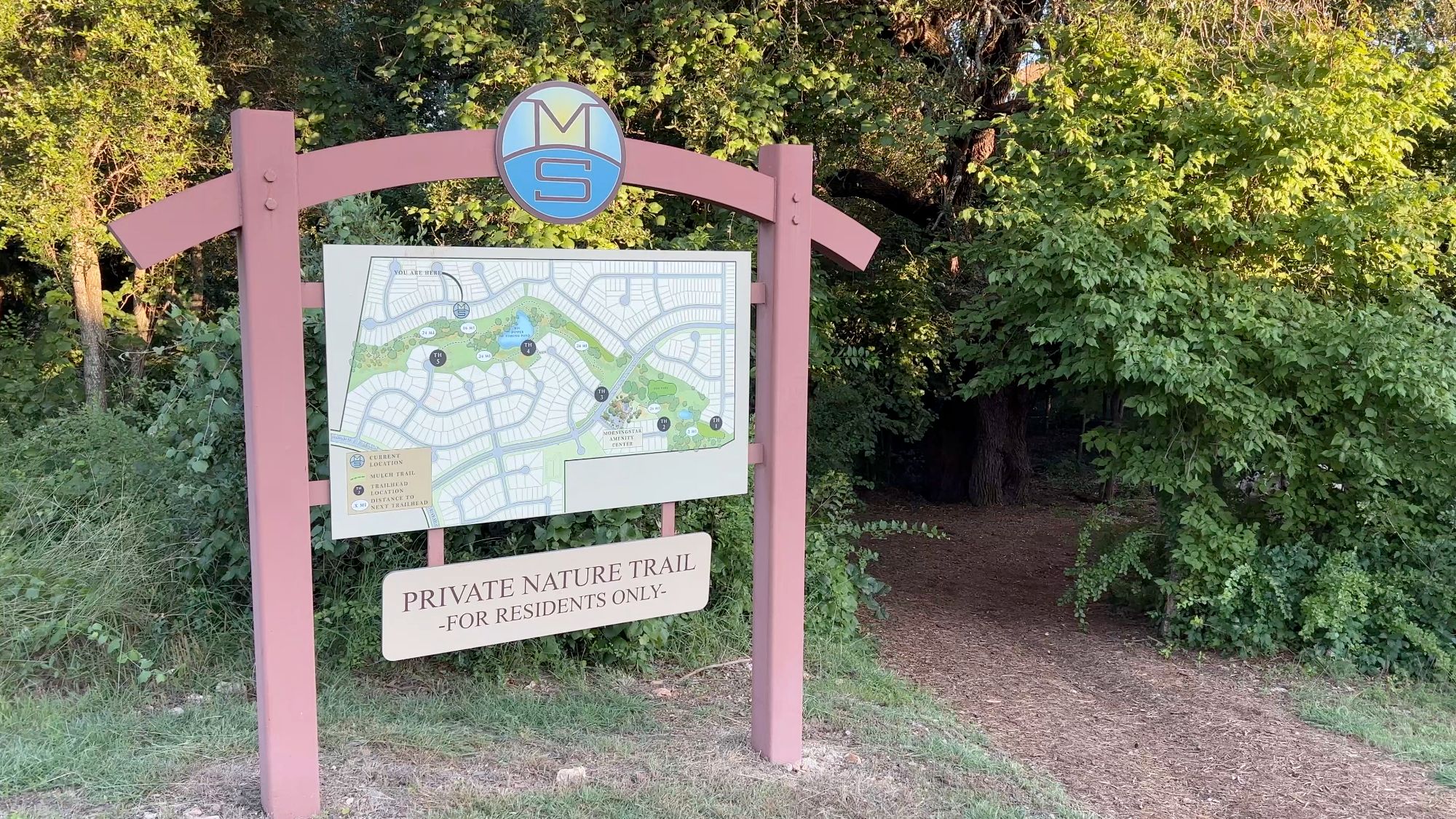 Trail map of Morningstar community in Georgetown, Texas