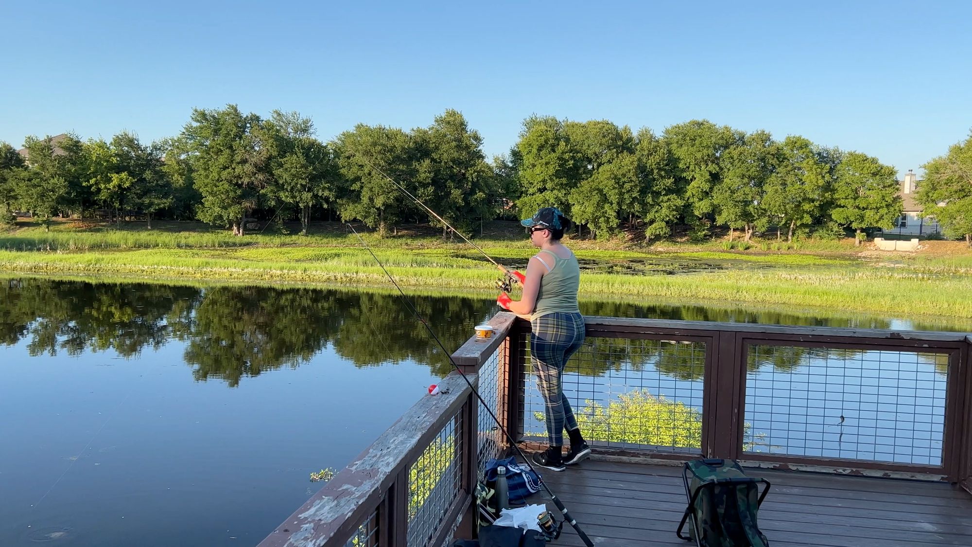 Fishing pond in Morningstar community in Georgetown, Texas