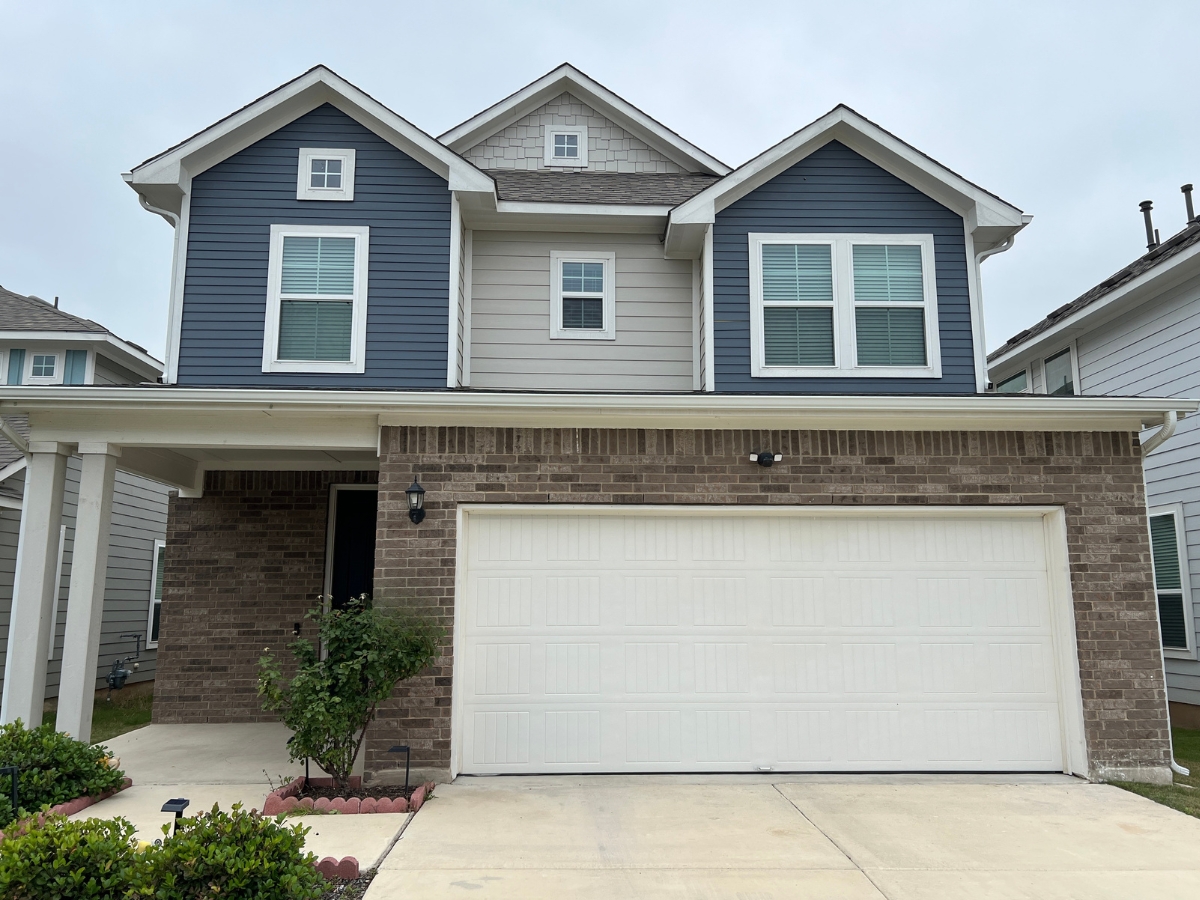 Home exterior in Morningstar community in Georgetown, Texas