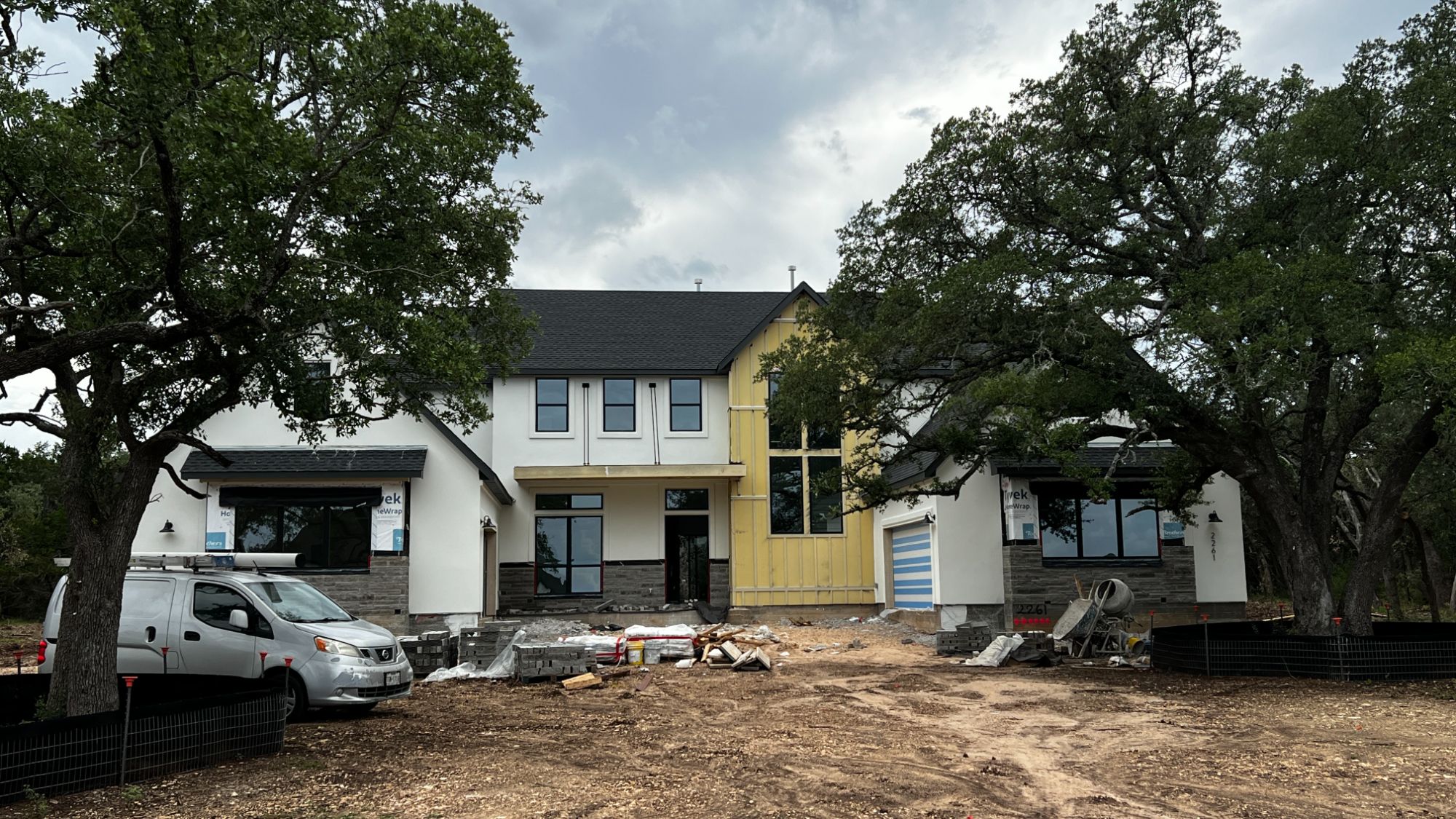 Toll Brothers home under construction on a one-acre homesite at Woodland Estates in Leander, Texas