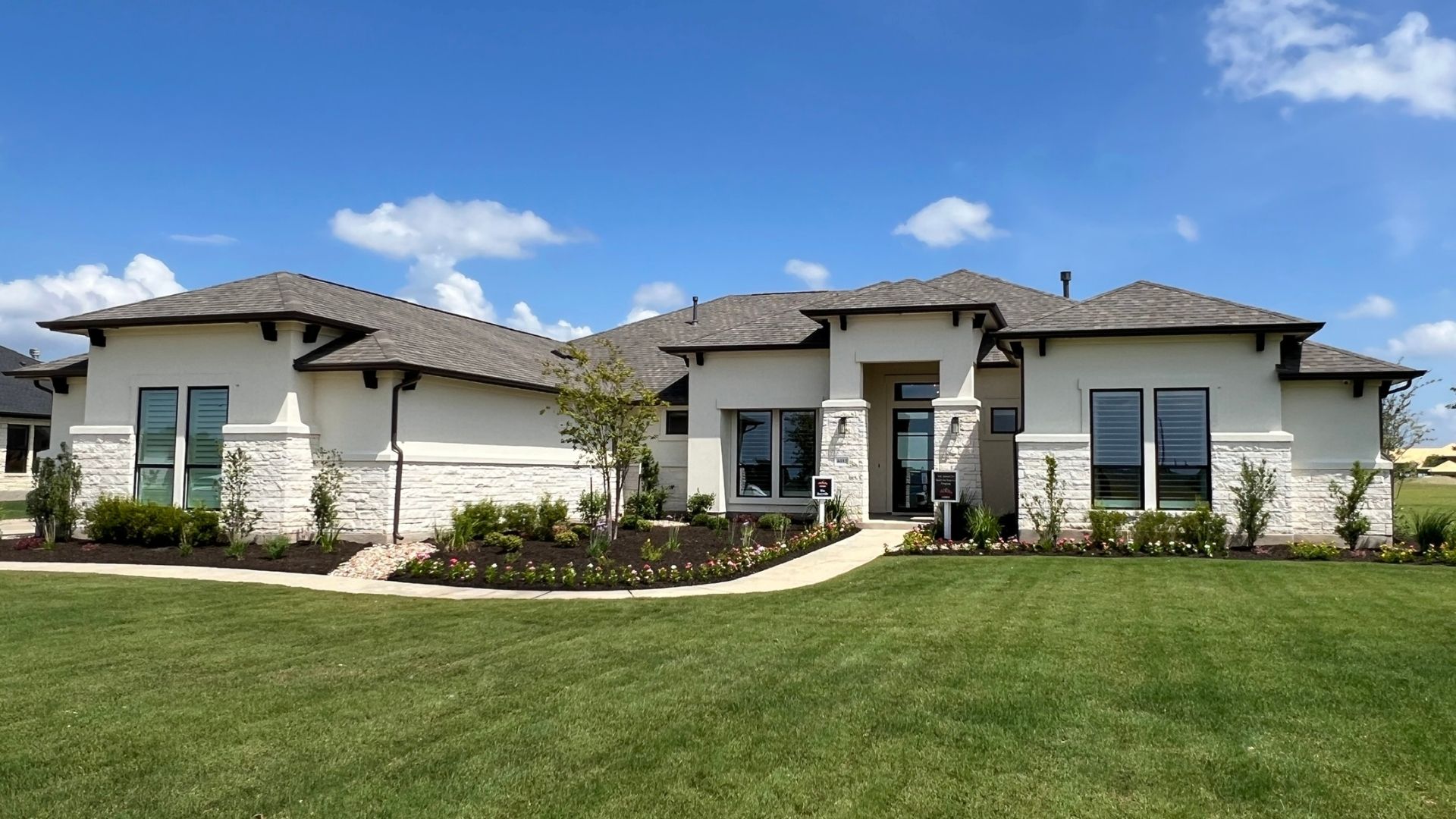 Giddens Kerrville model home with luxury finishes at Leander Estates in Leander Texas