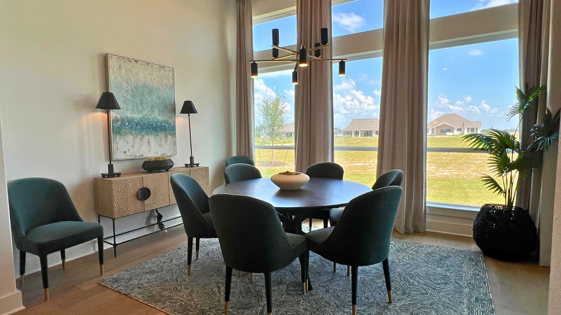 Breakfast area and casual dining space in the Giddens Kerrville model home at Leander Estates in Leander Texas