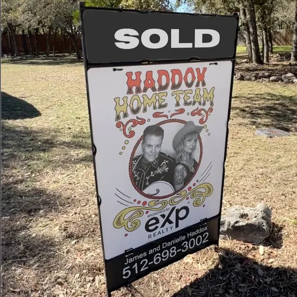 Sold home sign in Austin Texas Haddox Home Team