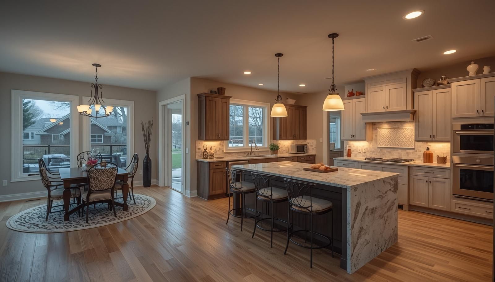 Spacious open-concept kitchen in a move-up home in Fox River Valley