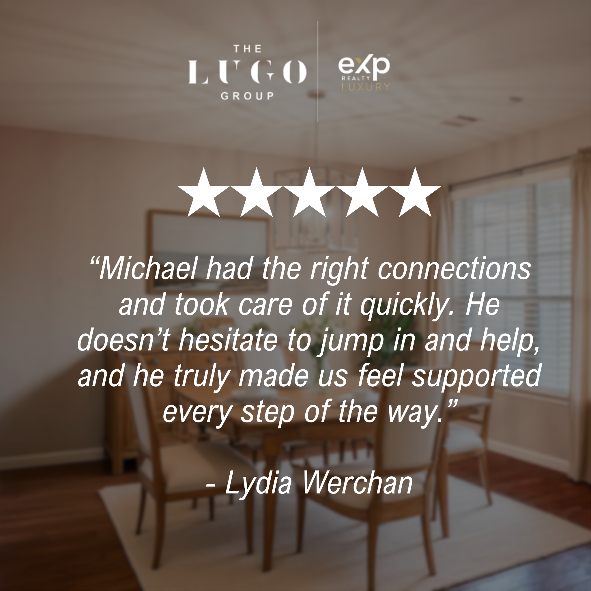 5-star Zillow review of Michael Lugo - The Lugo Group’s client who successfully sold a home in San Antonio, TX.